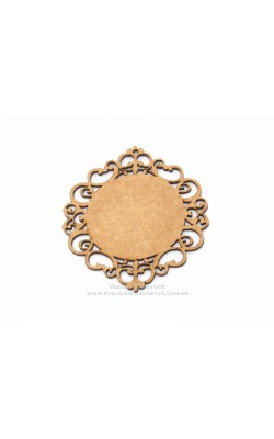 PLACA REDONDA TRABALHADA LISA N3 15CM MDF
